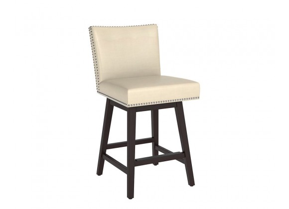 Vintage Swivel Counter Stool - Castillo Cream/Brown/Coal Black/Havana Dark Brown/Overcast Grey- Angle View
