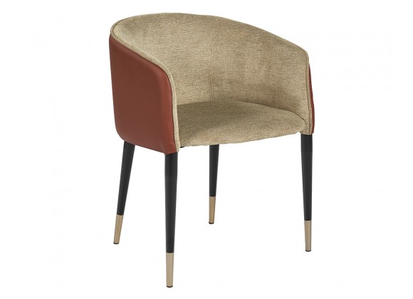 Asher Dining Armchair - Polo Club Toast / Dillon Chili - Angled