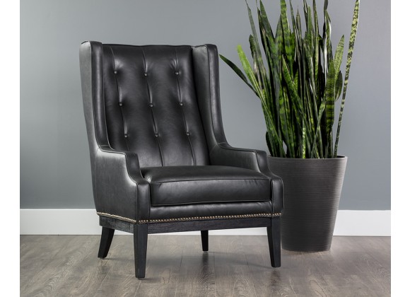 Sunpan Biblioteca Lounge Chair in Coal Black - Lifestyle