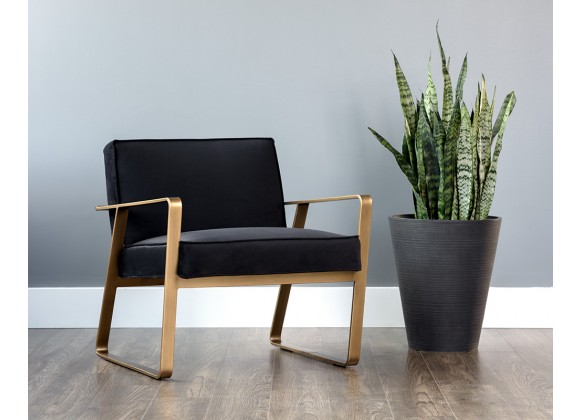  Sunpan Kristoffer Lounge Chair - Abbington Black - Lifestyle