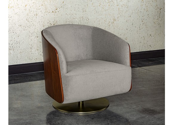 Sunpan Arnelle Swivel Lounge Chair in Polo Club Stone - Lifestyle
