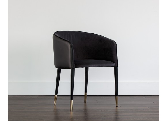 Asher Dining Armchair - Abbington Black / Napa Black - Lifestyle