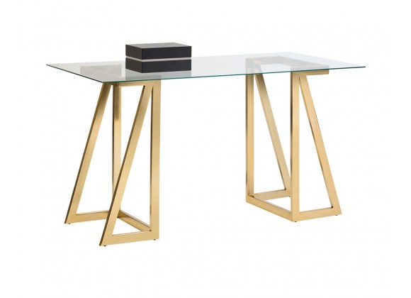 Sunpan Atkinson Desk - Angled with Decor