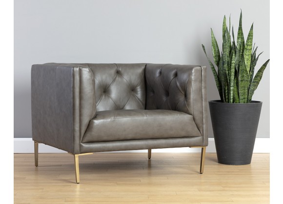 Westin Armchair - Vintage Steel Grey Leather - Lifestyle