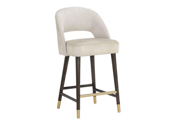 Monae Counter Stool - Bravo Cream / Polo Club Muslin - Angled View