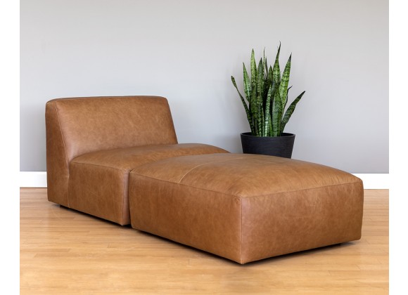 Watson Modular - Armless Chair - Marseille Camel Leather - Lifestyle