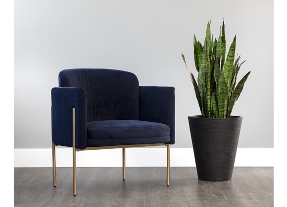 Richie Lounge Chair - Antique Brass - Danny Navy - Lifestyle