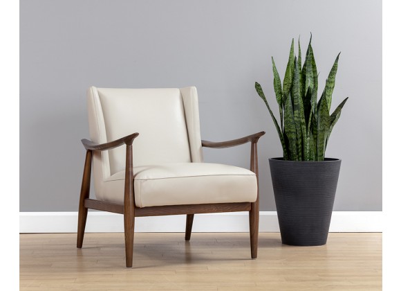Sunpan Azella Lounge Chair - Manchester Stone Leather - Lifestyle