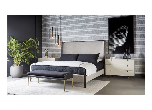 Sunpan Colette Bed In Brown And Belfast Heather Grey - Lifestyle