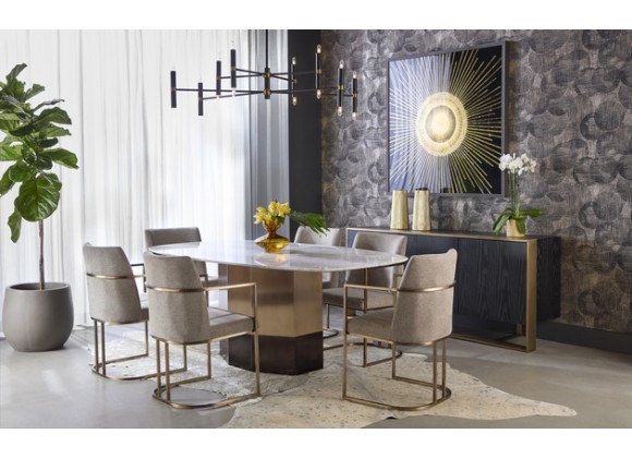 Sunpan Rayla Dining Armchair Belfast Oatmeal