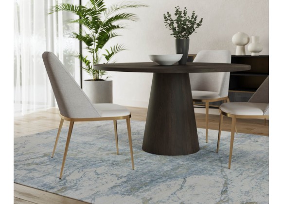 Sunpan Althea Dining Table - Round in Brown Oak 54" -  Lifestyle