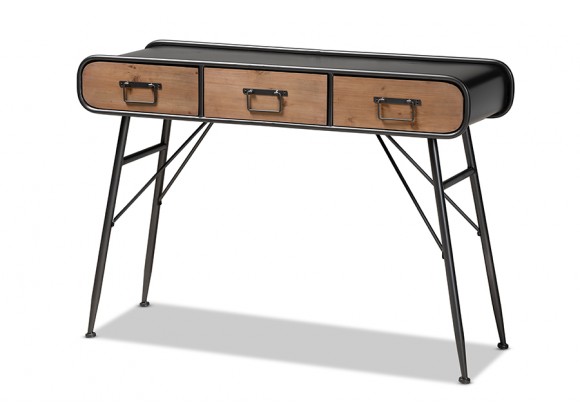 Santo Modern and Contemporary 3-Drawer Entryway Console Table - Angled