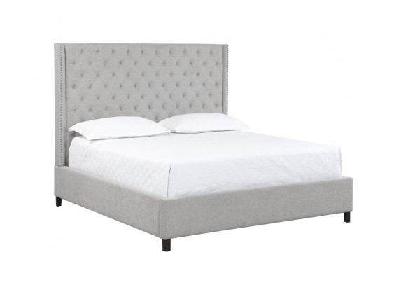 Sunpan Devon Bed in Belfast Heather Grey - Angled