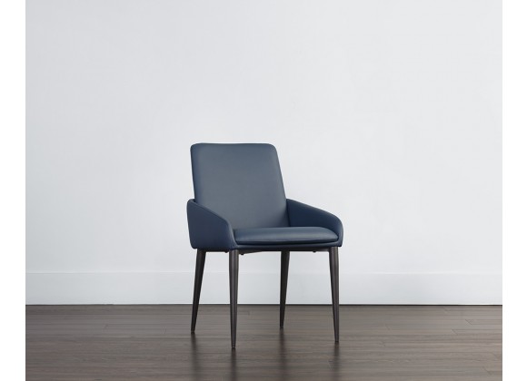 Sunpan Carlo Dining Armchair In Black And Dillon Thunder - Lifestyle