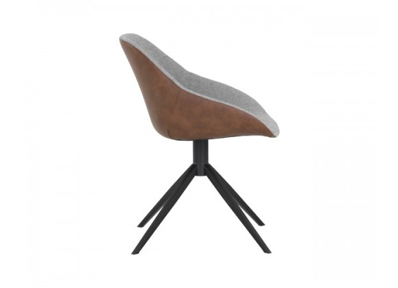 Sunpan Mccoy Swivel Dining Chair Side November Grey / Cinnamon Brown