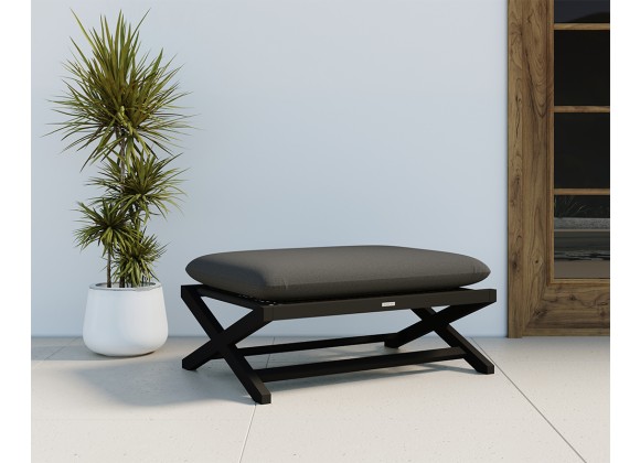 Sunpan Bari Stool in Charcoal And Gracebay Grey - Angled Lifestyle