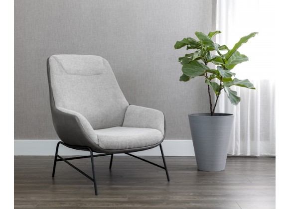 Sunpan Lucier Lounge Chair Belfast Heather Grey / Bravo Ash - Lifestyle