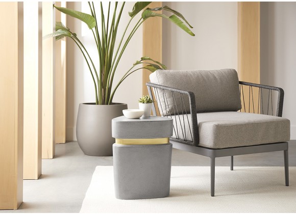 Sunpan Catania Armchair In Dark Grey And Copacabana Grey - Lifestyle