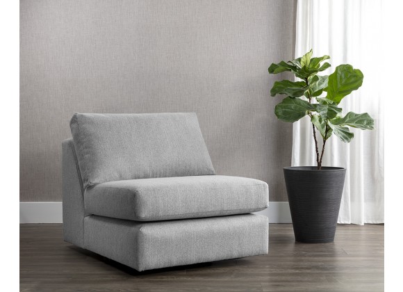 Sunpan Cascade Swivel Armless Chair in Liv Dove - Lifestyle