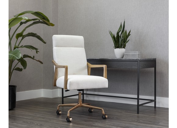 Sunpan Collin Office Chair In Natural And Heather Ivory Tweed - Lifestyle