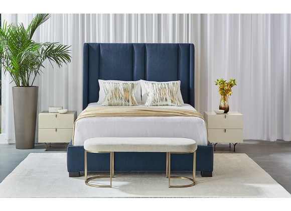 Sunpan Clemonte Bed In Liv Indigo - Queen - Lifestyle