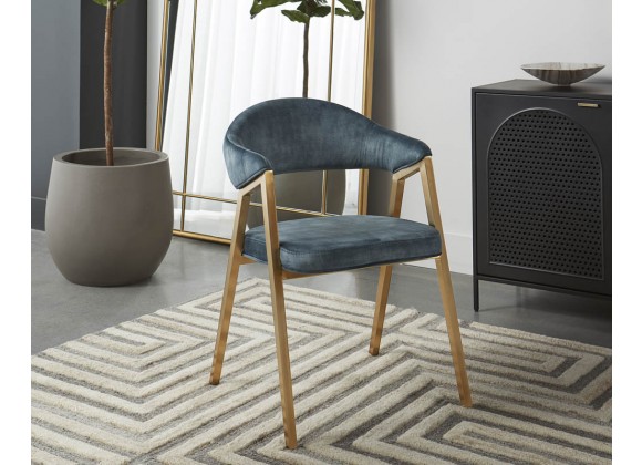 Sunpan Burgos Dining Armchair in Nono Petrol - Lifestyle
