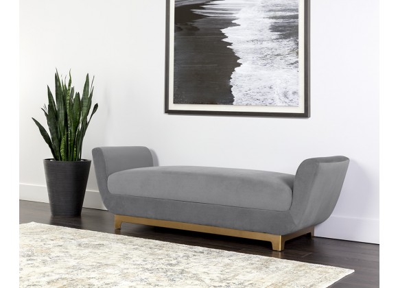 Sunpan Benicio Bench - Antonio Charcoal - Lifestyle