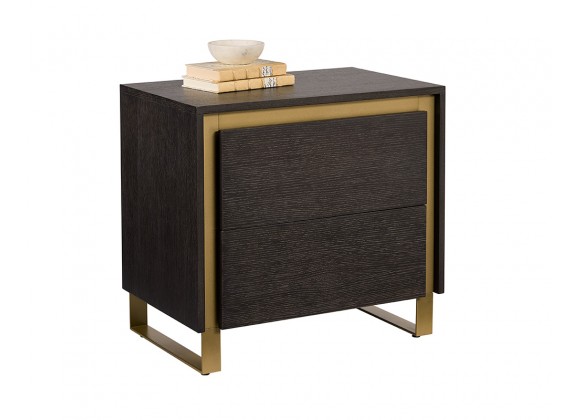 Sunpan Alvaro Nightstand - Angled with Decor