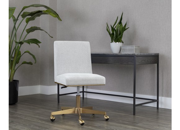 Sunpan Dean Office Chair in Brushed Brass And Ernst Silverstone - Lifestyle