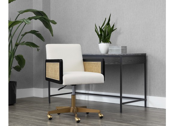 Sunpan Claudette Office Chair in Linoso Ivory - Lifestyle
