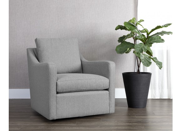 Sunpan Brianna Swivel Lounge Chair in Liv Dove - Lifestyle