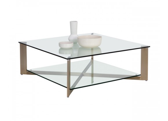 Sunpan Xavier Coffee Table Square - Antique Brass 2
