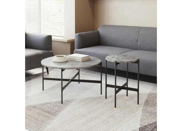 Zuo Modern Malo Coffee Table Set in Gray and Black - Lifestyle