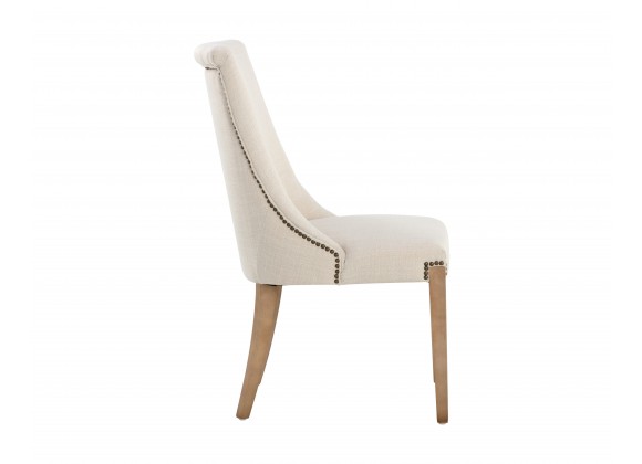 Sunpan Marjory Dining Chair - Effie Linen - Set of Two - Side Angle
