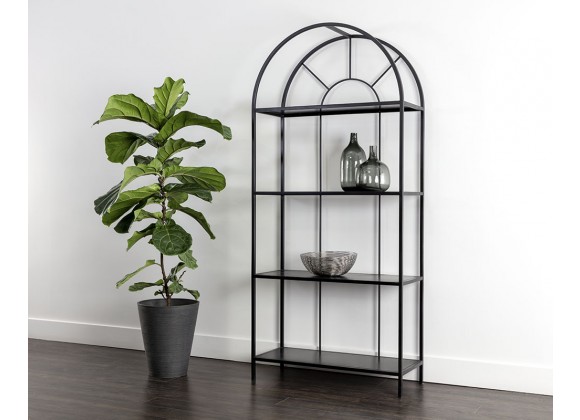 Sunpan Alcove Bookcase in Black - Lifestyle