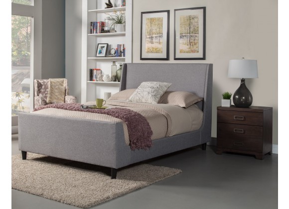 Alpine Furniture Amber California King Bed in Grey Linen - Lifestyle