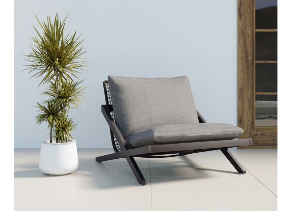 Sunpan Bari Lounge Chair in Charcoal And Gracebay Grey - Lifestyle 