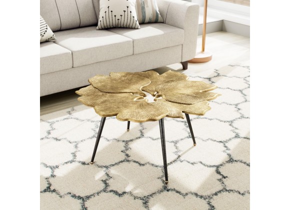 Zuo Modern Gingko Coffee Table Antique Brass - Lifestyle