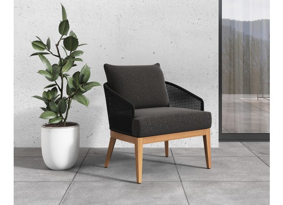 Sunpan Capri Lounge Chair In Natural And Gracebay Grey - Lifestyle