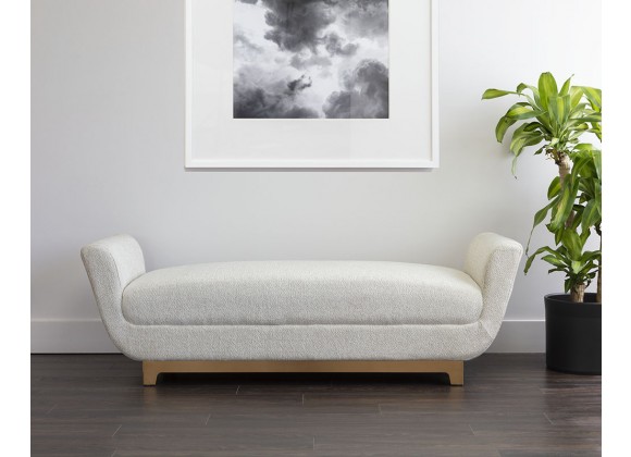 Sunpan Benicio Bench in Rhea Light Barleybellevue Bench And Abbington Black / Bravo Black - Lifestyle