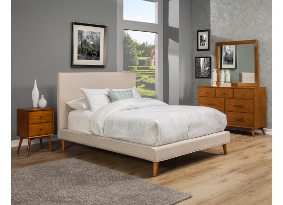  Alpine Furniture Britney California King Bed in Light Grey - Lifestyle