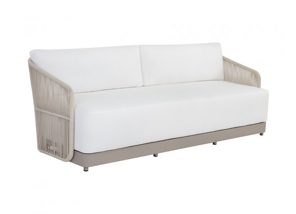 Sunpan Allariz Sofa in Greige and Stinson White - Front Side Angle
