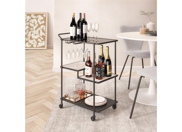 Zuo Modern Constanza Bar Cart in Black - Lifestyle 