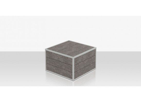 Source Furniture Mod Ottoman - Slatted Gray Hight Angle