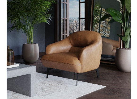 Sunpan Armani Armchair in Cognac Leather - Lifestyle