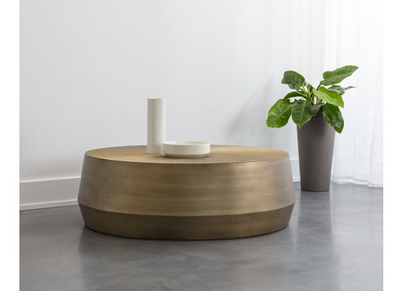  Sunpan Creed Coffee Table In Antique Gold - Lifestyle