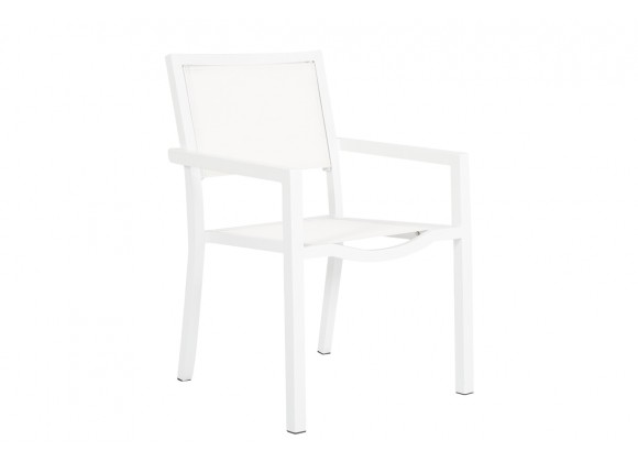 Sunset West Naples Stackable Sling Dining Chair - Angled