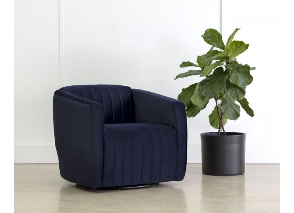 Sunpan Garrison Swivel Lounge Chair - Abbington Navy 