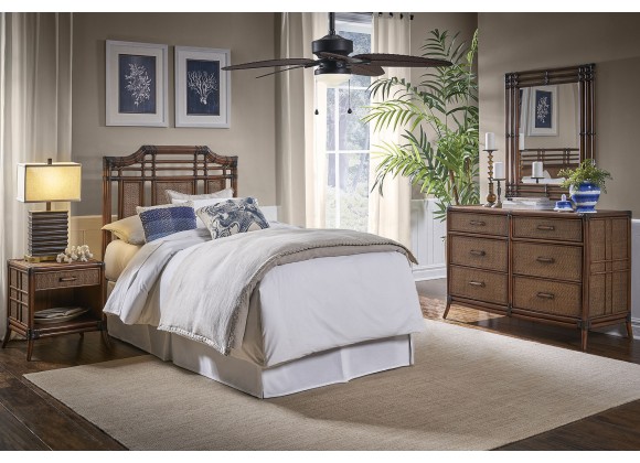 Hospitality Rattan Home Palm Cove 4-Piece Twin Bedroom Set 