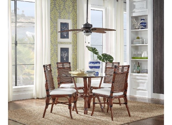 Hospitality Rattan Home Palm Cove 6-Piece Dining Set w/Glass